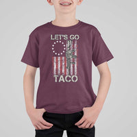 Let’s Go Taco Betsy Ross Flag T Shirt For Kid Vintage Patriotic Rifle Gun Rights