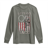 Let’s Go Taco Betsy Ross Flag Long Sleeve Shirt Vintage Patriotic Rifle Gun Rights
