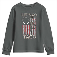 Let’s Go Taco Betsy Ross Flag Youth Sweatshirt Vintage Patriotic Rifle Gun Rights