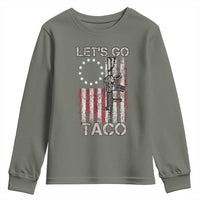 Let’s Go Taco Betsy Ross Flag Youth Sweatshirt Vintage Patriotic Rifle Gun Rights