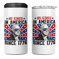 No Kings in America Since 1776 4 in 1 Can Cooler Tumbler Founding Fathers George Washington Patriotic