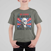 No Kings in America Since 1776 T Shirt For Kid Founding Fathers George Washington Patriotic