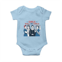 Patriotic Feminist Empowerment Baby Onesie Girl Will Be Girls Womens Rights 4th of July