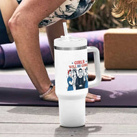 Patriotic Feminist Empowerment Tumbler With Handle Girl Will Be Girls Womens Rights 4th of July