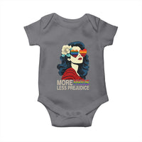 More Pride Less Prejudice Baby Onesie Retro Pride Month LGBTQ Feminist - Wonder Print Shop