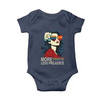 More Pride Less Prejudice Baby Onesie Retro Pride Month LGBTQ Feminist - Wonder Print Shop