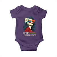 More Pride Less Prejudice Baby Onesie Retro Pride Month LGBTQ Feminist - Wonder Print Shop