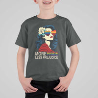 More Pride Less Prejudice T Shirt For Kid Retro Pride Month LGBTQ Feminist - Wonder Print Shop