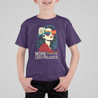 More Pride Less Prejudice T Shirt For Kid Retro Pride Month LGBTQ Feminist - Wonder Print Shop