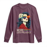 More Pride Less Prejudice Long Sleeve Shirt Retro Pride Month LGBTQ Feminist - Wonder Print Shop