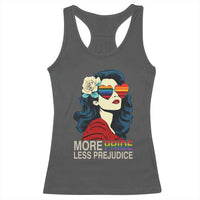 More Pride Less Prejudice Racerback Tank Top Retro Pride Month LGBTQ Feminist - Wonder Print Shop
