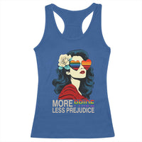 More Pride Less Prejudice Racerback Tank Top Retro Pride Month LGBTQ Feminist - Wonder Print Shop