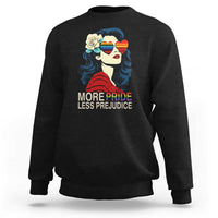 More Pride Less Prejudice Sweatshirt Retro Pride Month LGBTQ Feminist - Wonder Print Shop