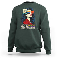 More Pride Less Prejudice Sweatshirt Retro Pride Month LGBTQ Feminist - Wonder Print Shop