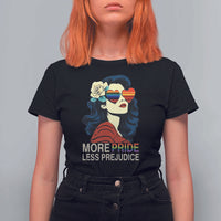 More Pride Less Prejudice T Shirt For Women Retro Pride Month LGBTQ Feminist - Wonder Print Shop