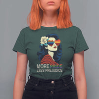 More Pride Less Prejudice T Shirt For Women Retro Pride Month LGBTQ Feminist - Wonder Print Shop