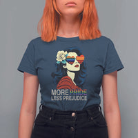 More Pride Less Prejudice T Shirt For Women Retro Pride Month LGBTQ Feminist - Wonder Print Shop