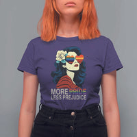 More Pride Less Prejudice T Shirt For Women Retro Pride Month LGBTQ Feminist - Wonder Print Shop