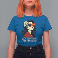 More Pride Less Prejudice T Shirt For Women Retro Pride Month LGBTQ Feminist - Wonder Print Shop