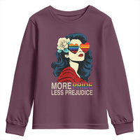 More Pride Less Prejudice Youth Sweatshirt Retro Pride Month LGBTQ Feminist - Wonder Print Shop