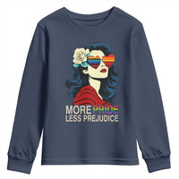 More Pride Less Prejudice Youth Sweatshirt Retro Pride Month LGBTQ Feminist - Wonder Print Shop
