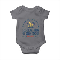 Rejecting Kings Since 1776 Baby Onesie Vintage Patriotic Ship No King In America