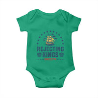 Rejecting Kings Since 1776 Baby Onesie Vintage Patriotic Ship No King In America