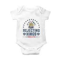 Rejecting Kings Since 1776 Baby Onesie Vintage Patriotic Ship No King In America