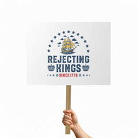 Rejecting Kings Since 1776 Protest Sign Vintage Patriotic Ship No King In America - Wonder Print Shop