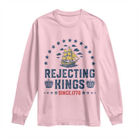 Rejecting Kings Since 1776 Long Sleeve Shirt Vintage Patriotic Ship No King In America