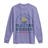 Rejecting Kings Since 1776 Long Sleeve Shirt Vintage Patriotic Ship No King In America