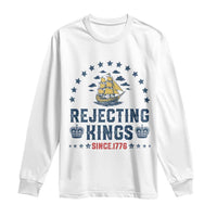 Rejecting Kings Since 1776 Long Sleeve Shirt Vintage Patriotic Ship No King In America