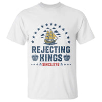 Rejecting Kings Since 1776 T Shirt Vintage Patriotic Ship No King In America