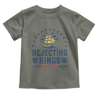Rejecting Kings Since 1776 Toddler T Shirt Vintage Patriotic Ship No King In America