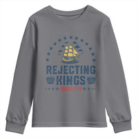 Rejecting Kings Since 1776 Youth Sweatshirt Vintage Patriotic Ship No King In America