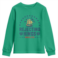 Rejecting Kings Since 1776 Youth Sweatshirt Vintage Patriotic Ship No King In America