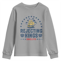 Rejecting Kings Since 1776 Youth Sweatshirt Vintage Patriotic Ship No King In America