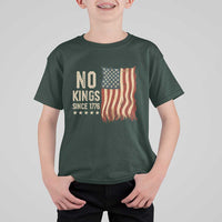 No Kings Since 1776 T Shirt For Kid Patriotic 4th Of July Distressed American Flag - Wonder Print Shop