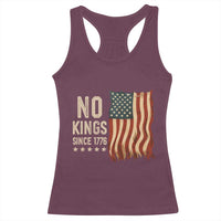 No Kings Since 1776 Racerback Tank Top Patriotic 4th Of July Distressed American Flag - Wonder Print Shop