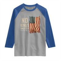 No Kings Since 1776 Raglan Shirt Patriotic 4th Of July Distressed American Flag - Wonder Print Shop
