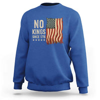 No Kings Since 1776 Sweatshirt Patriotic 4th Of July Distressed American Flag - Wonder Print Shop