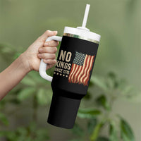 No Kings Since 1776 Tumbler With Handle Patriotic 4th Of July Distressed American Flag - Wonder Print Shop