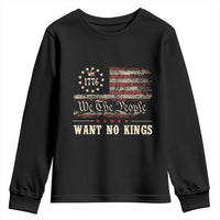 We The People Want No Kings Youth Sweatshirt Retro June 14th Vintage 1776 Flag Patriotic - Wonder Print Shop