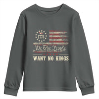 We The People Want No Kings Youth Sweatshirt Retro June 14th Vintage 1776 Flag Patriotic - Wonder Print Shop
