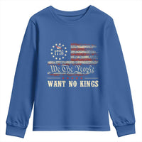We The People Want No Kings Youth Sweatshirt Retro June 14th Vintage 1776 Flag Patriotic - Wonder Print Shop