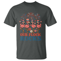 Our Flock Rocks Patriotic Flamingo T Shirt Funny 4th of July Family Matching - Wonder Print Shop