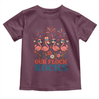Our Flock Rocks Patriotic Flamingo Toddler T Shirt Funny 4th of July Family Matching - Wonder Print Shop