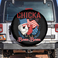 Chicka Boom Boom Patriotic Chicken Spare Tire Cover Funny Patriotic 4th of July Red White and Blue Farm - Wonder Print Shop