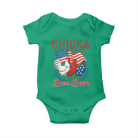 Chicka Boom Boom Patriotic Chicken Baby Onesie Funny Patriotic 4th of July Red White and Blue Farm - Wonder Print Shop