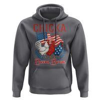 Chicka Boom Boom Patriotic Chicken Hoodie Funny Patriotic 4th of July Red White and Blue Farm - Wonder Print Shop
